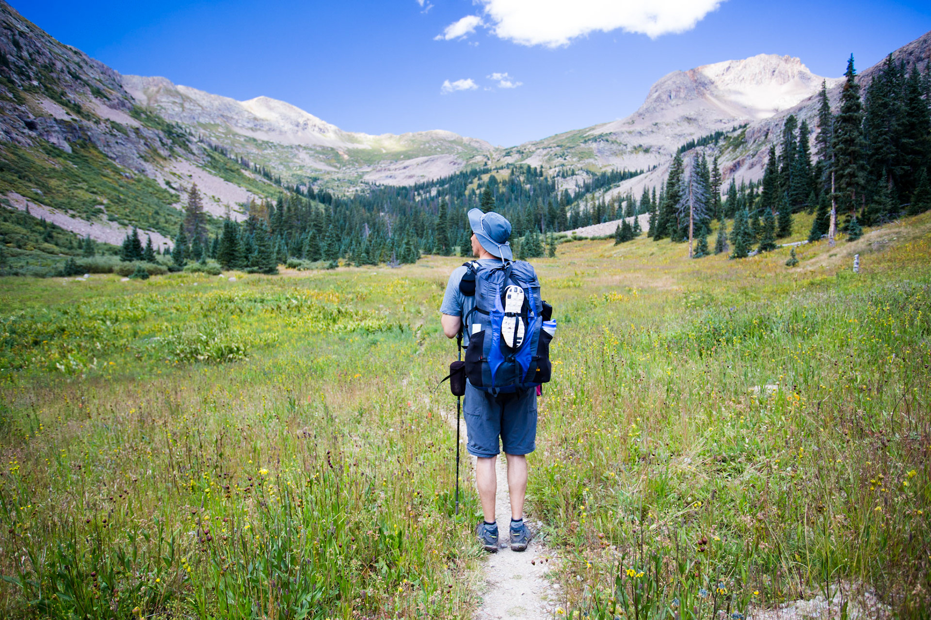 In the basin leading up to Pass #3 (Columbine Pass)