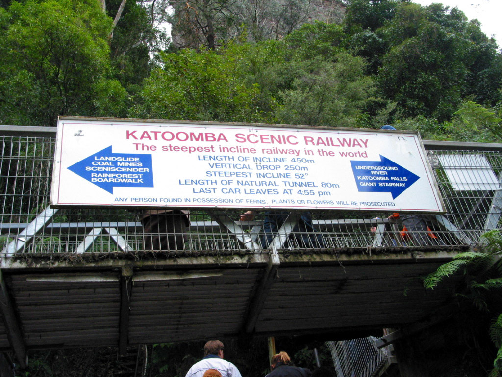 Sign for the steep railway