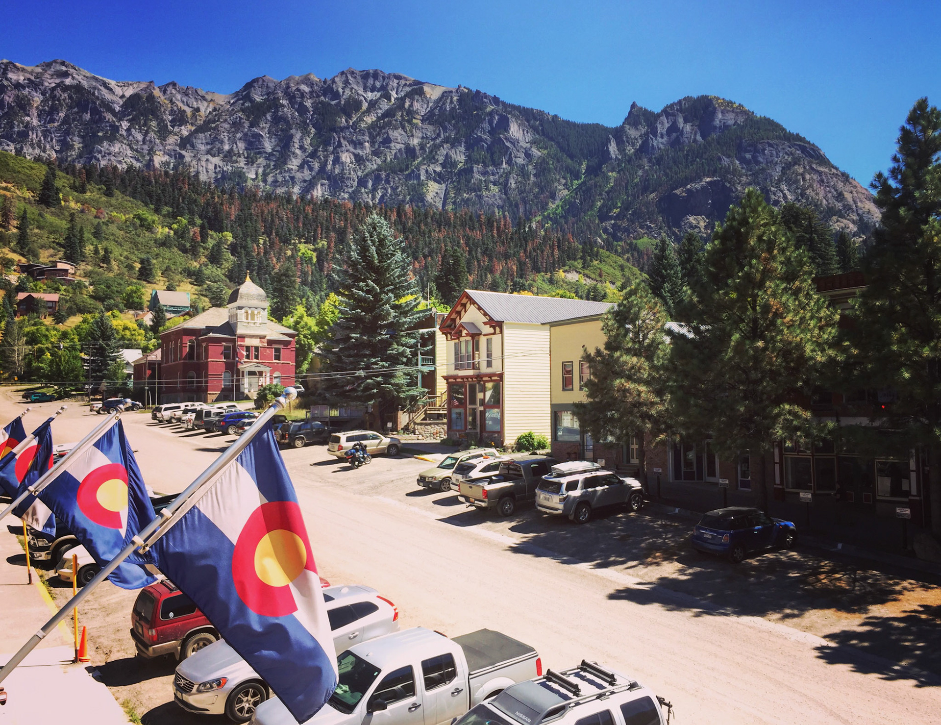 Rooftop drinks in Ouray, CO