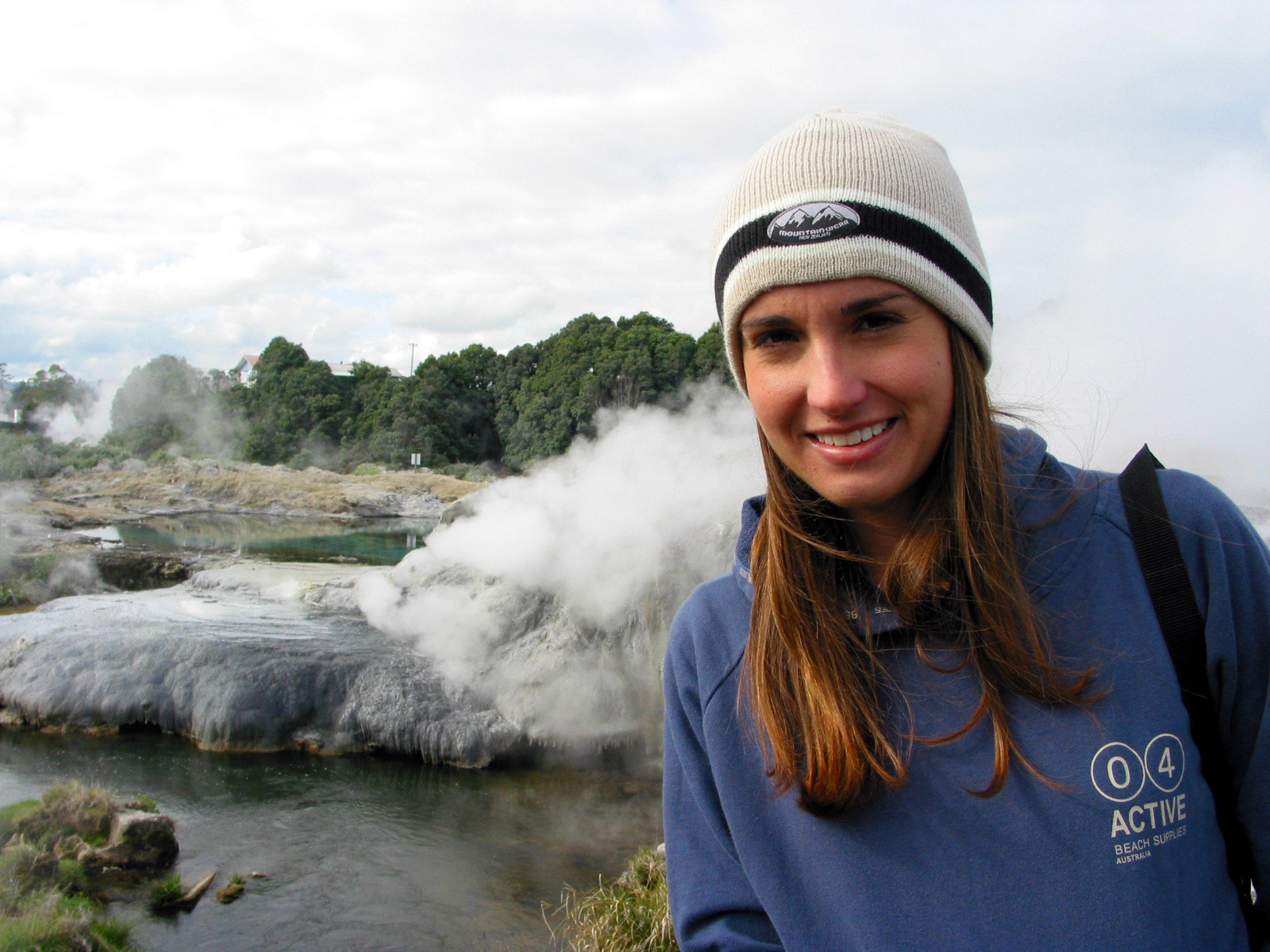 In front of the geyser spot