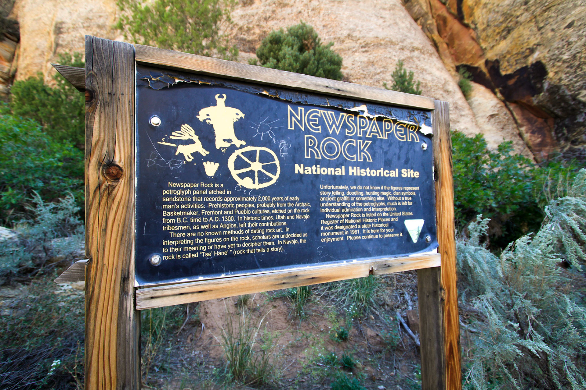 Newspaper Rock in the southern Needles district of Canyonlands National Park