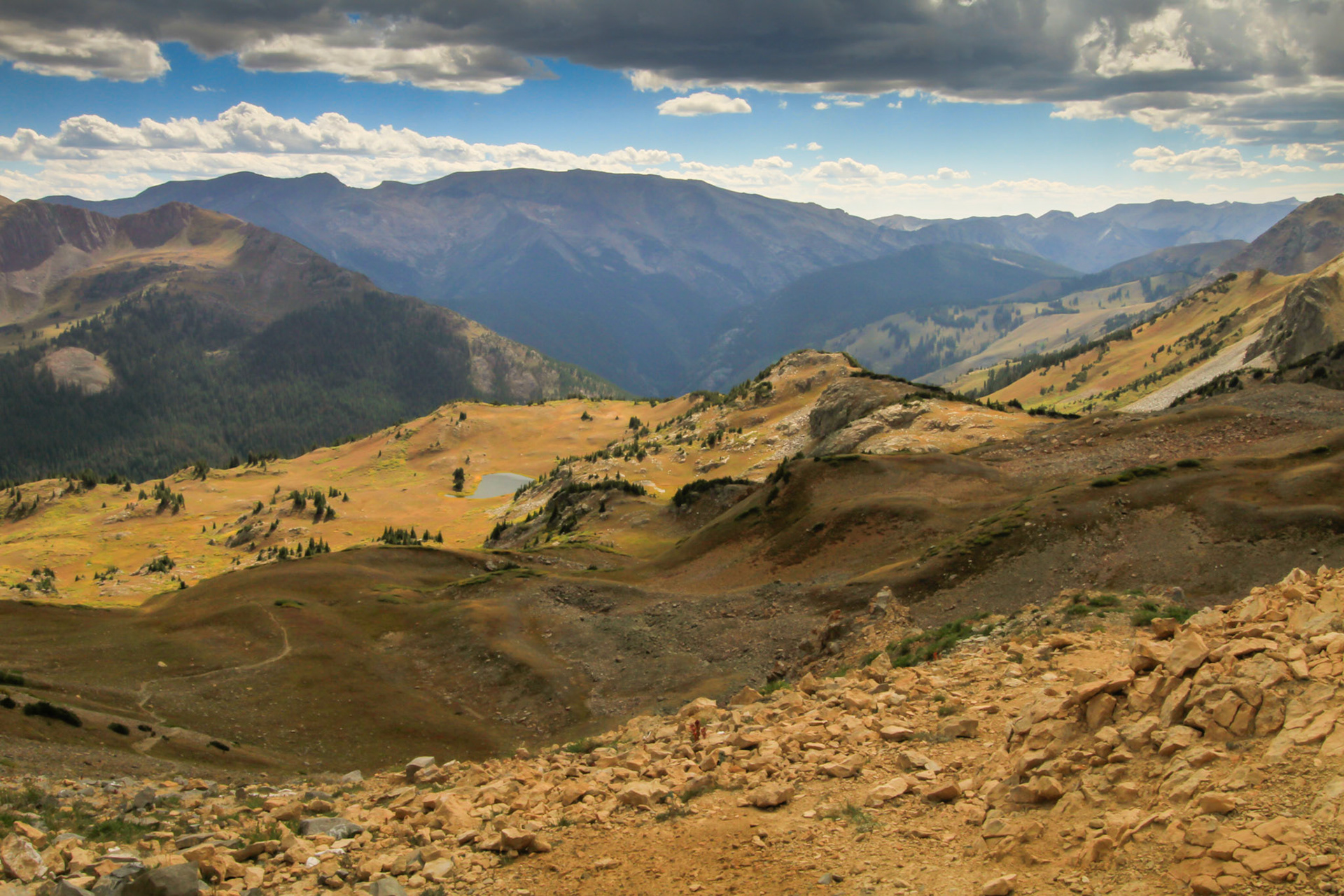Looking down from Trail Rider Pass
