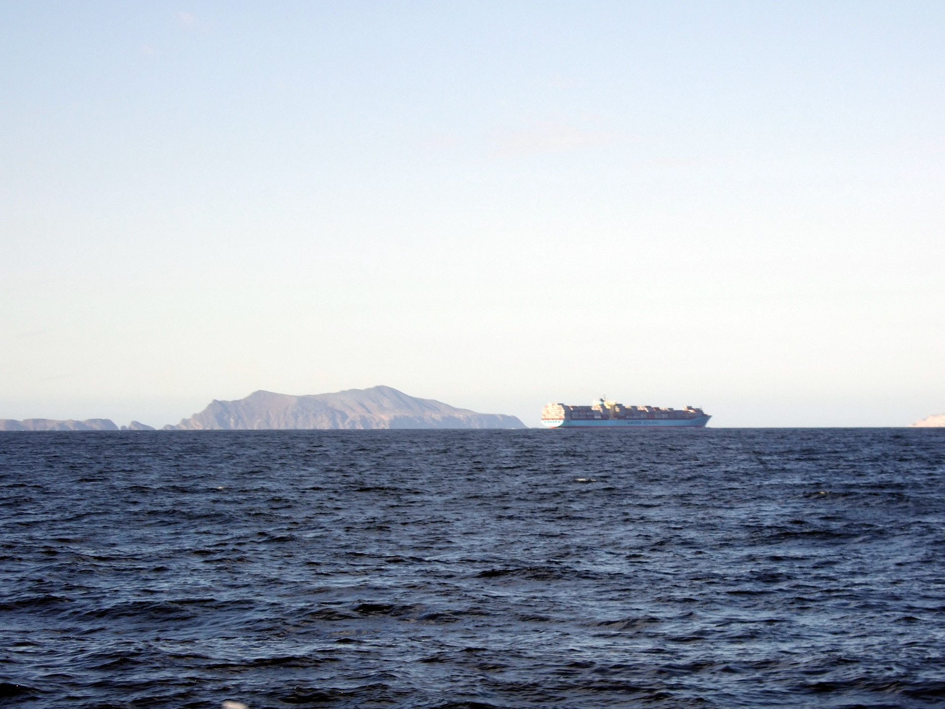 A large cargo ship we saw on the way out to Santa Barbara Island that had "Italia" written on the side of it