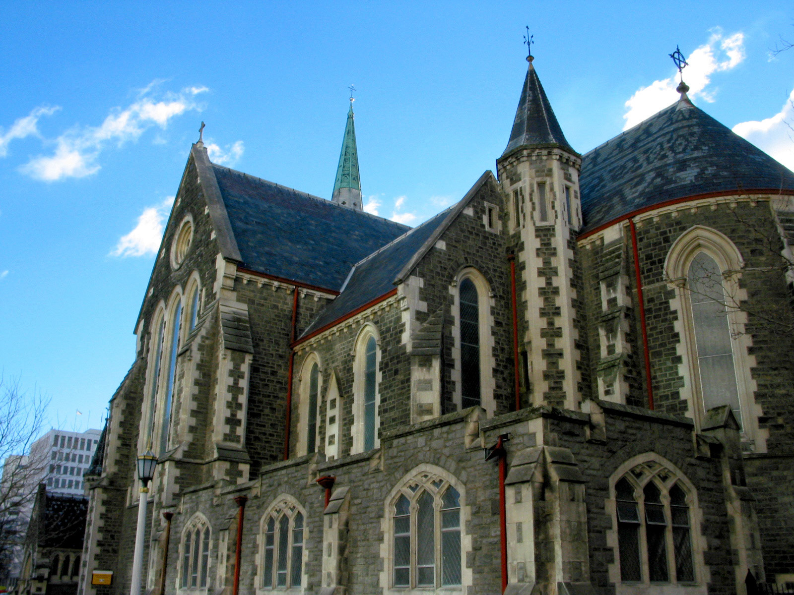 Side view of Christchurch Cathedral
