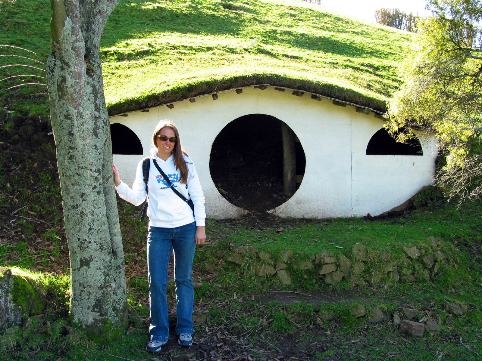 In front of another Hobbit house