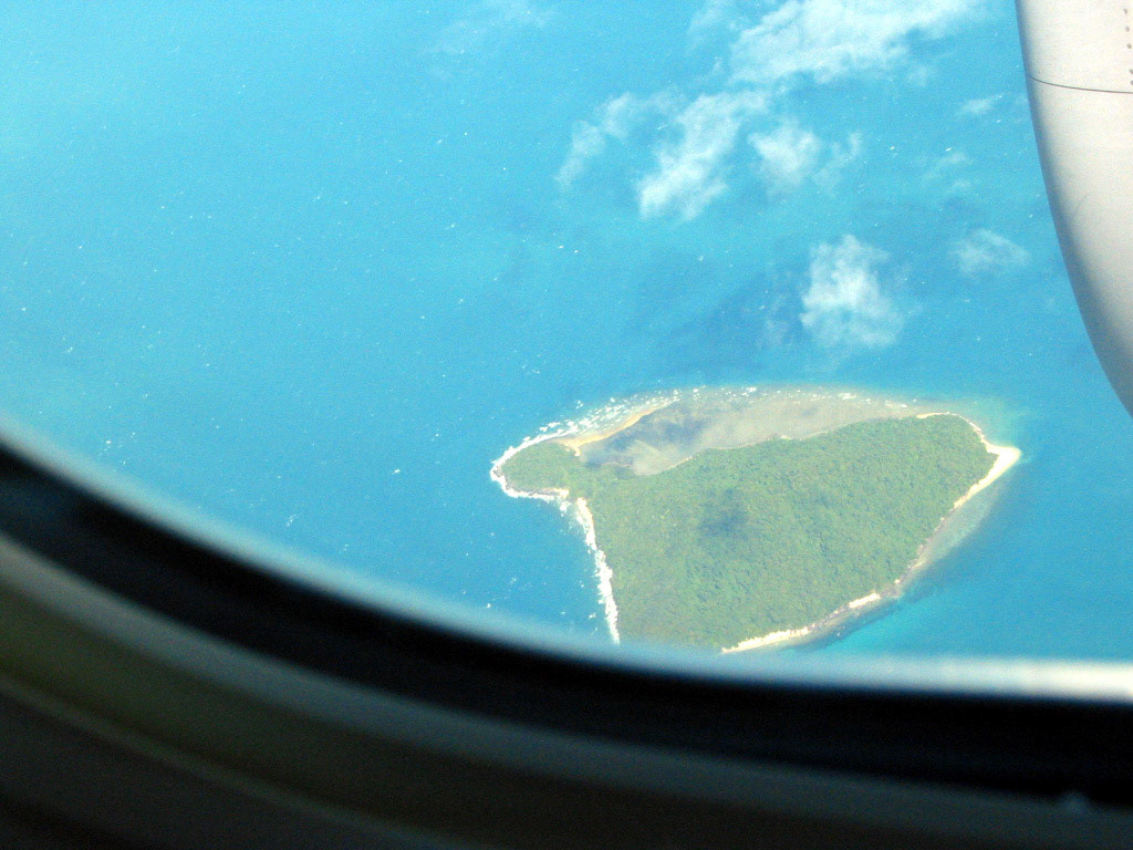 Passing over a small island