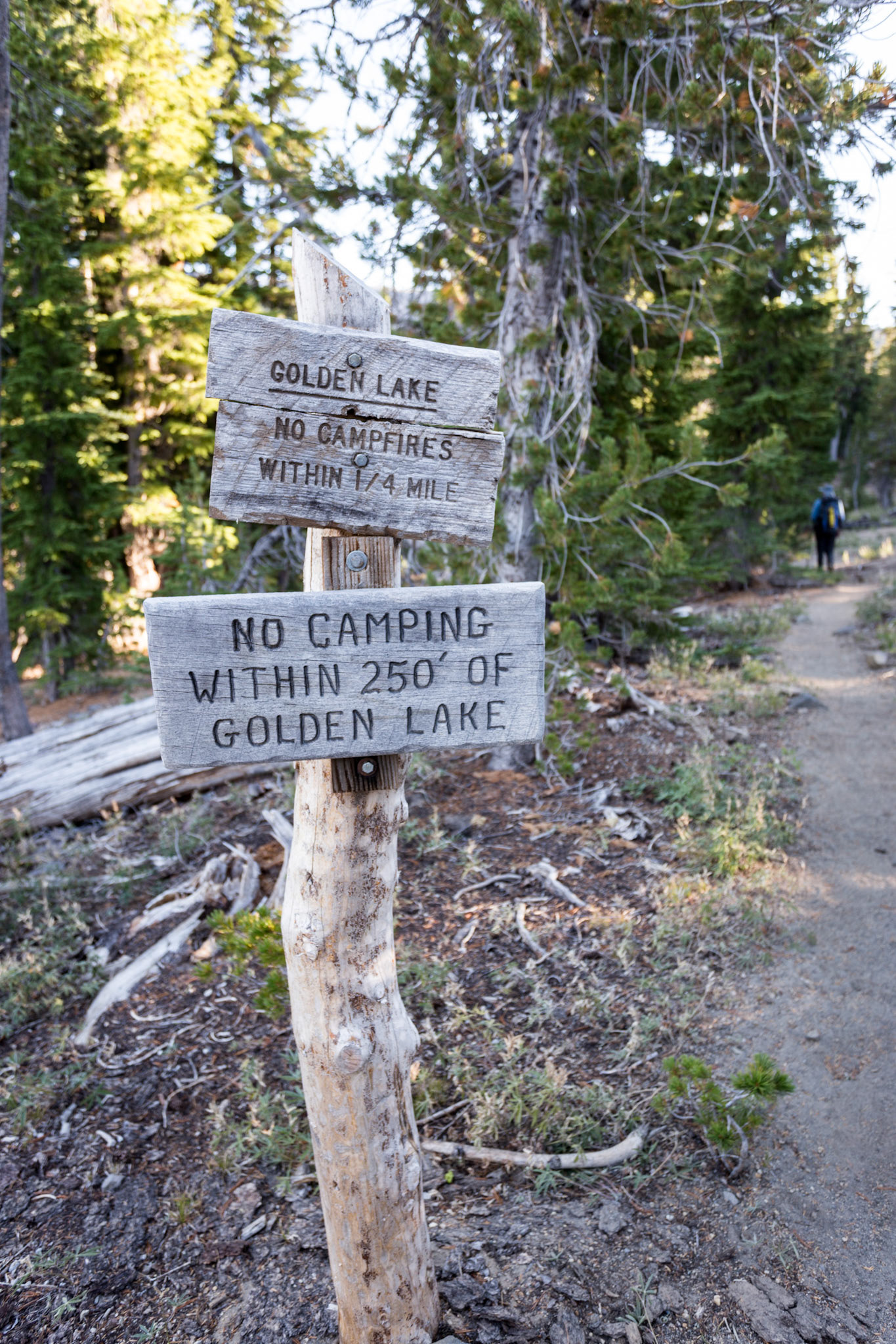 Hiking to Golden Lake for our first night