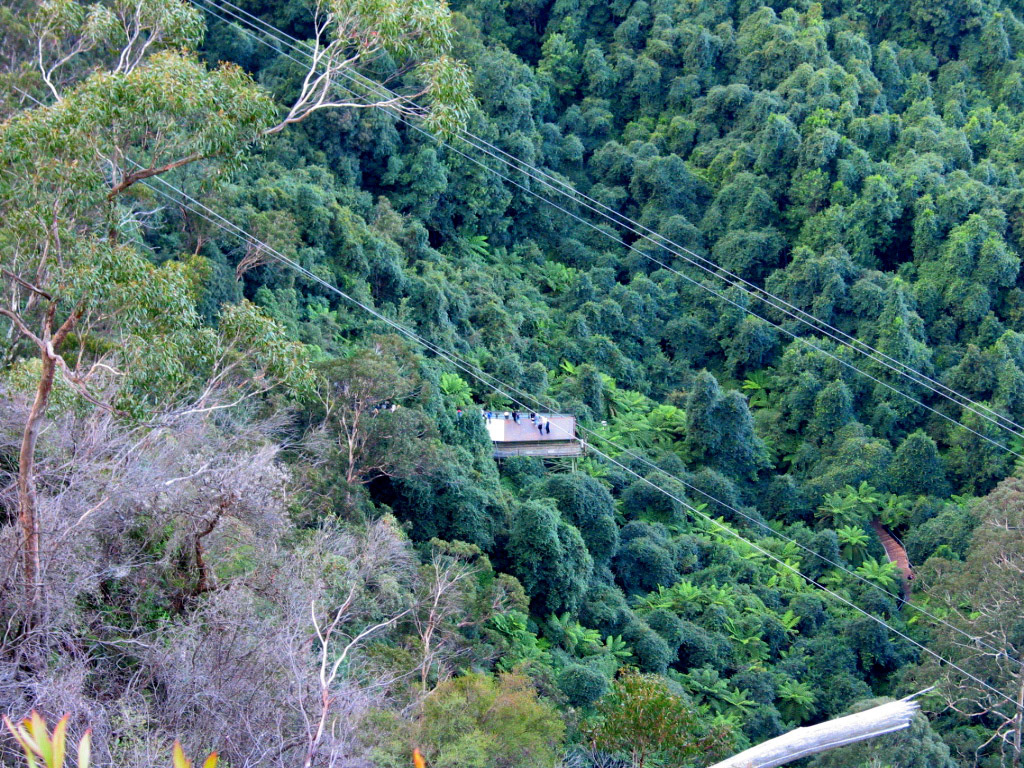 The landing for the cable car below