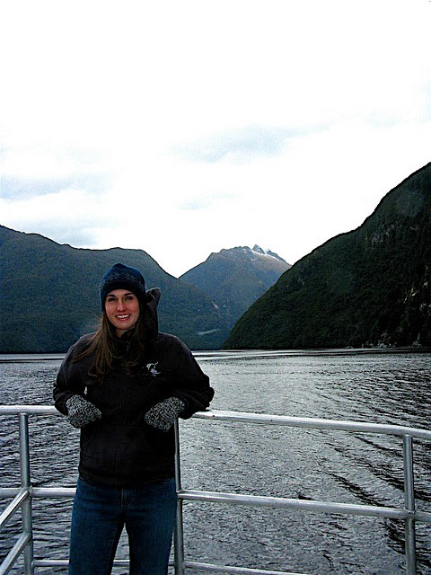 Bundled up on the boat