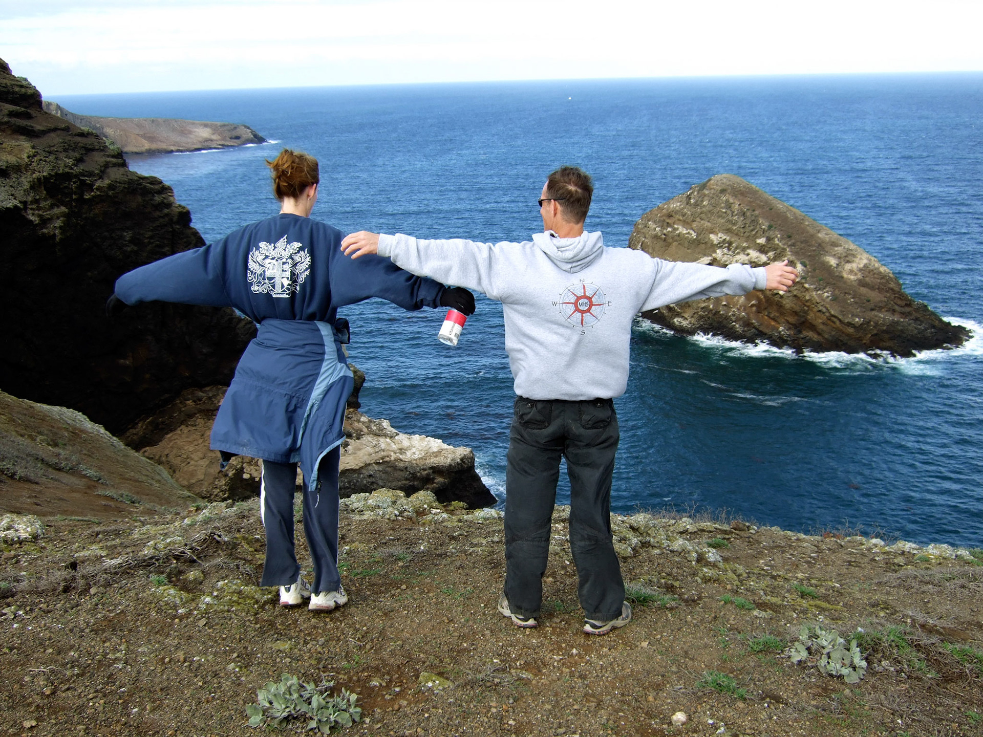 Jen and Steve on the breezy side of the island