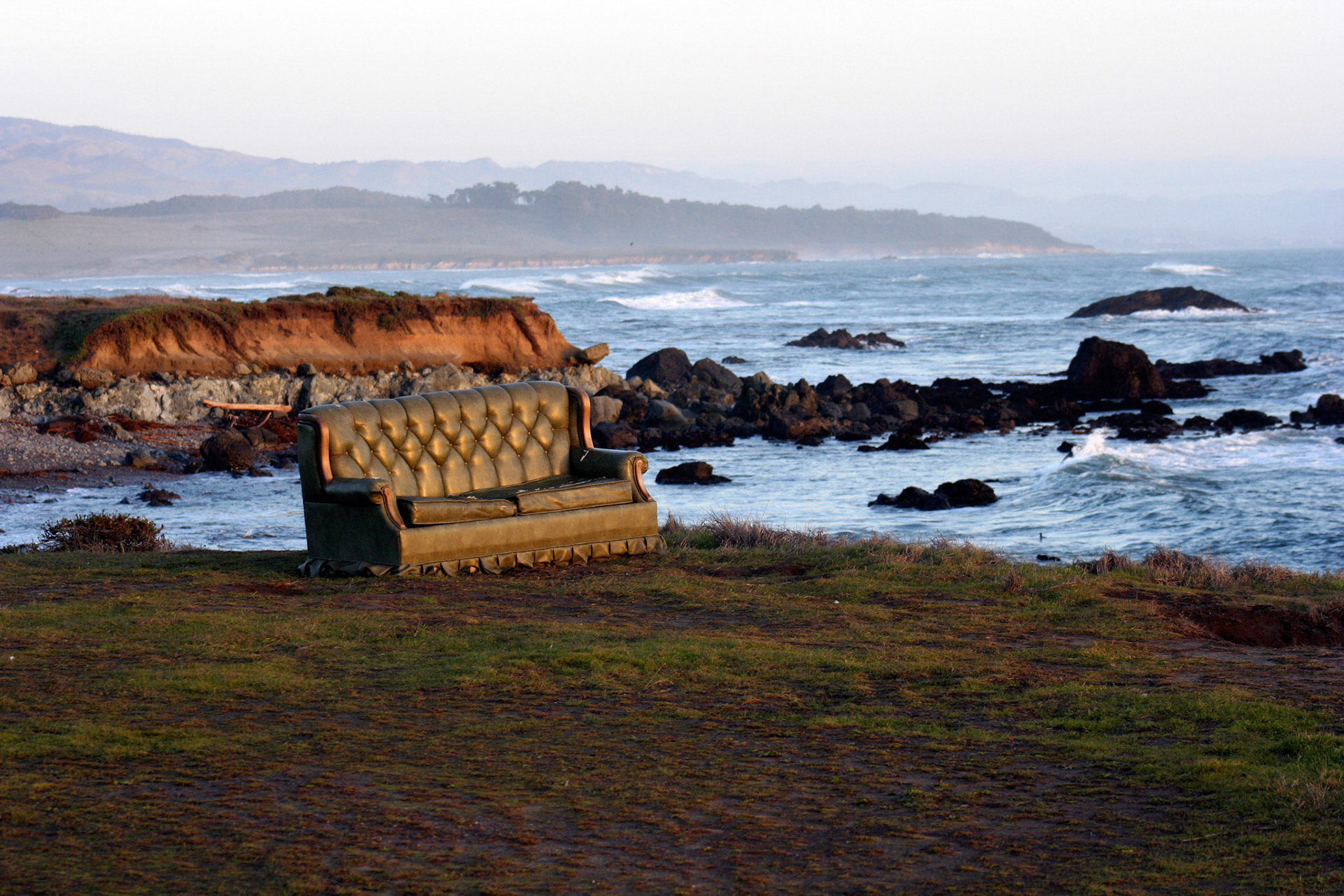 A couch we found sitting on the cliff
