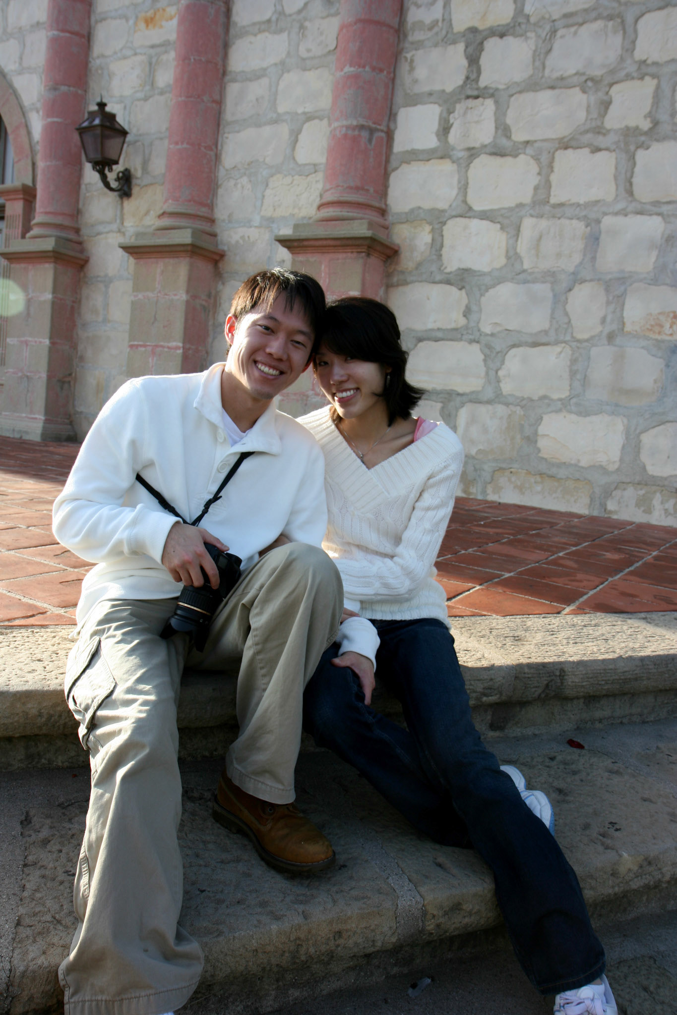 Andy and Uta on the Mission steps
