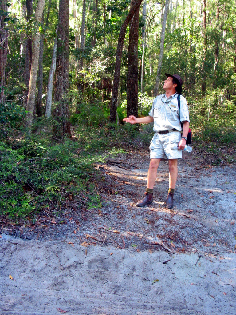 Our ranger/tour guide explaining some of the foliage on Fraser Island