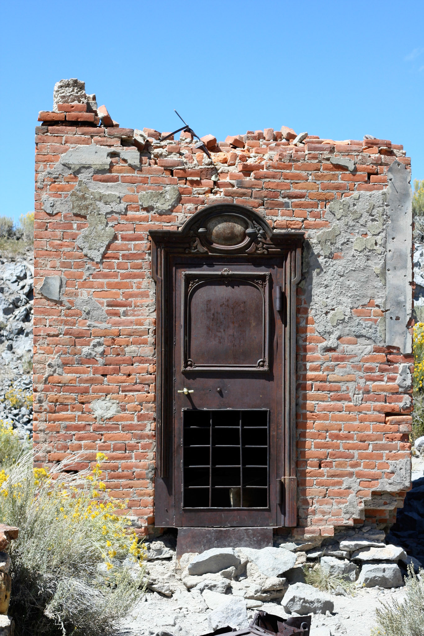 The vault, which is the only part of the bank that is still intact