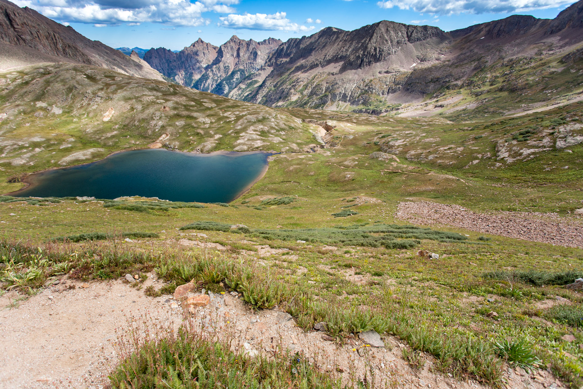 Columbine Lake &amp; basin below