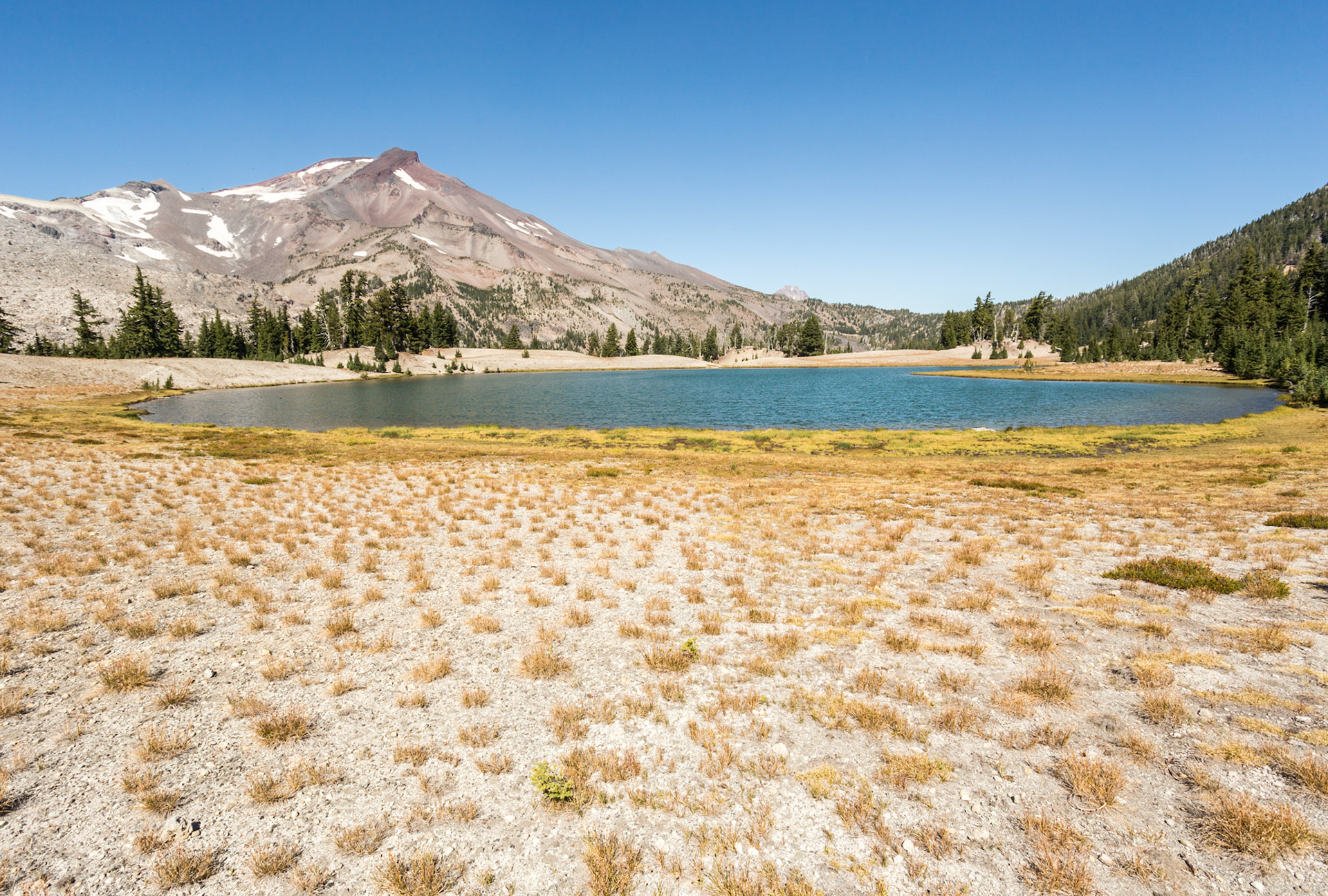 View of South Sister while leaving Green Lakes