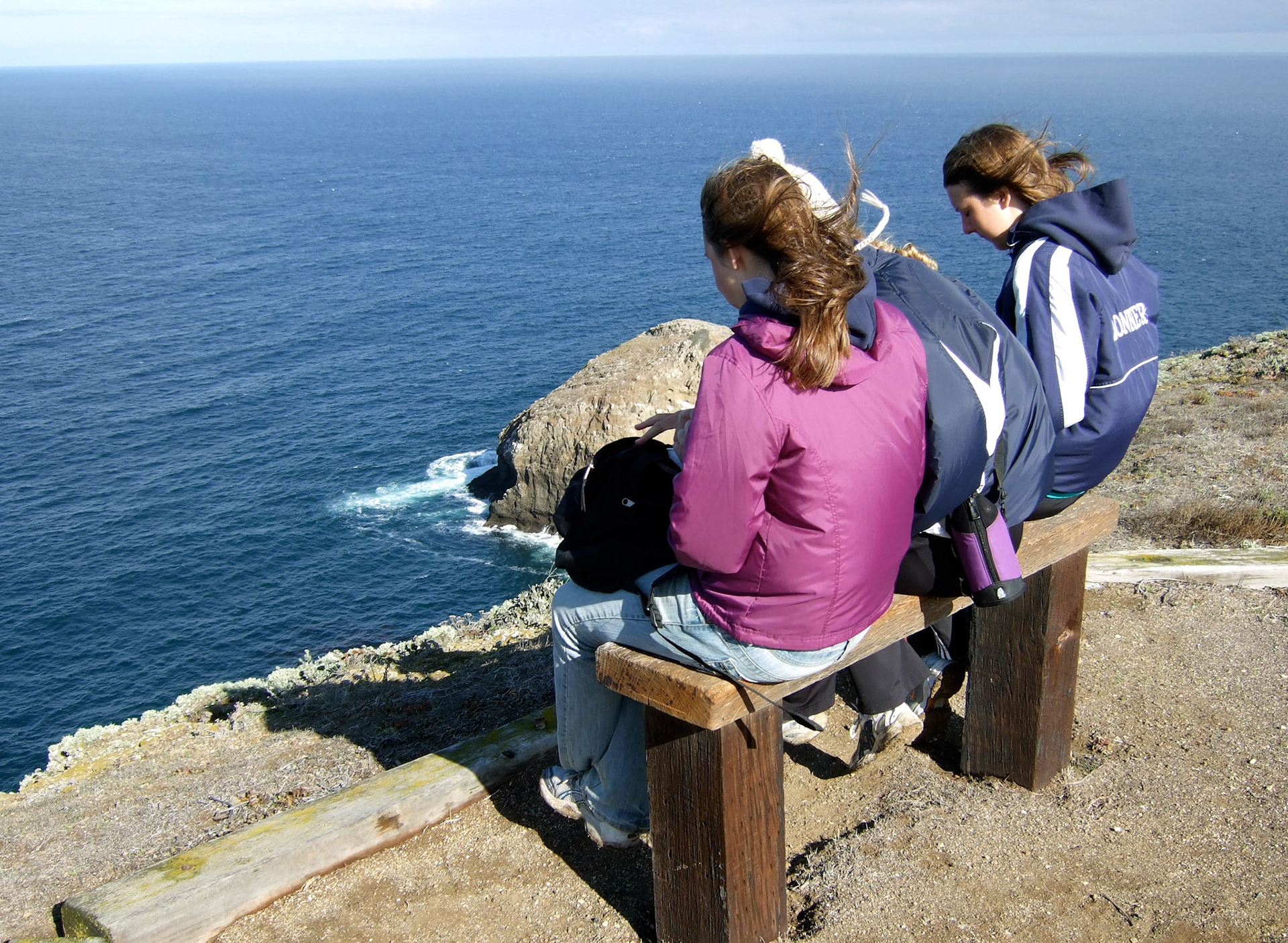 Sitting on a bench and feeling the breeze