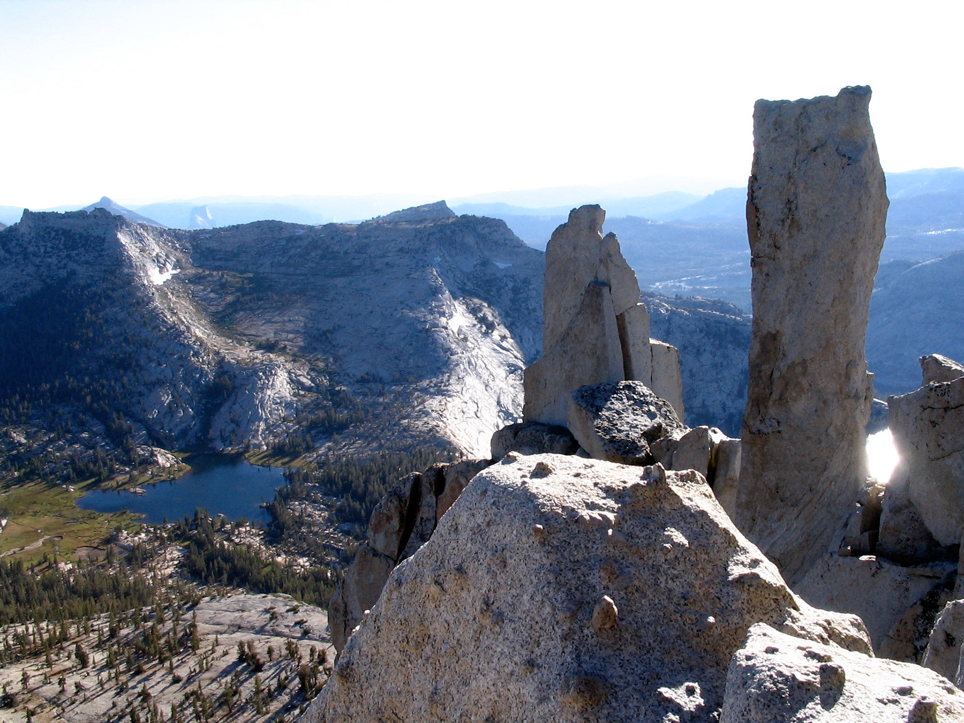 At the top, and Half Dome is on the left in the distance