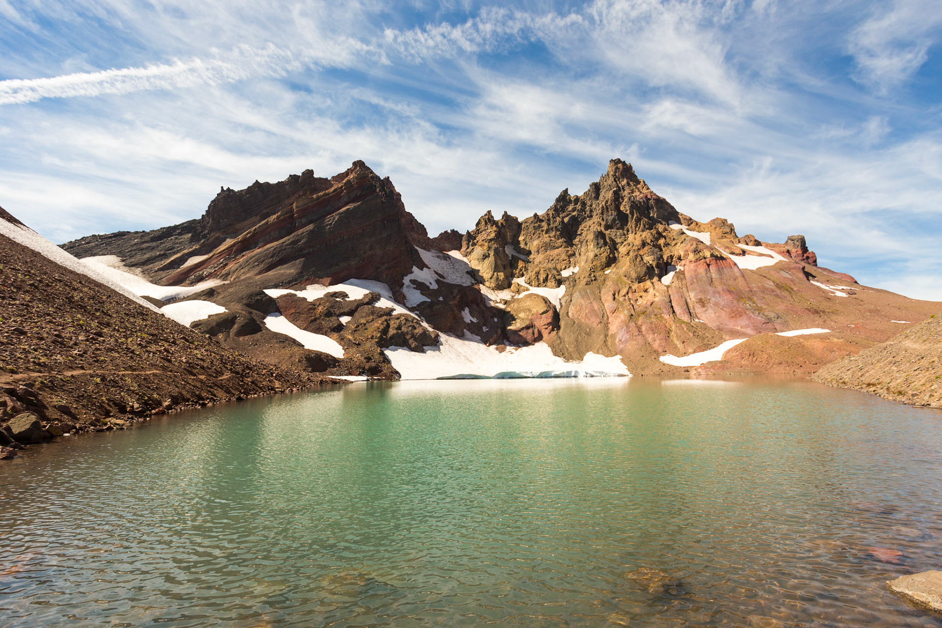 A glacier lake at the top of Broken Top