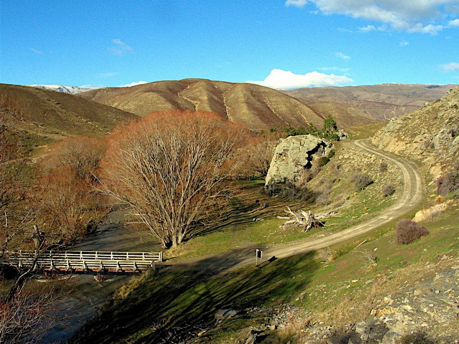 Pathway with bridge over the river
