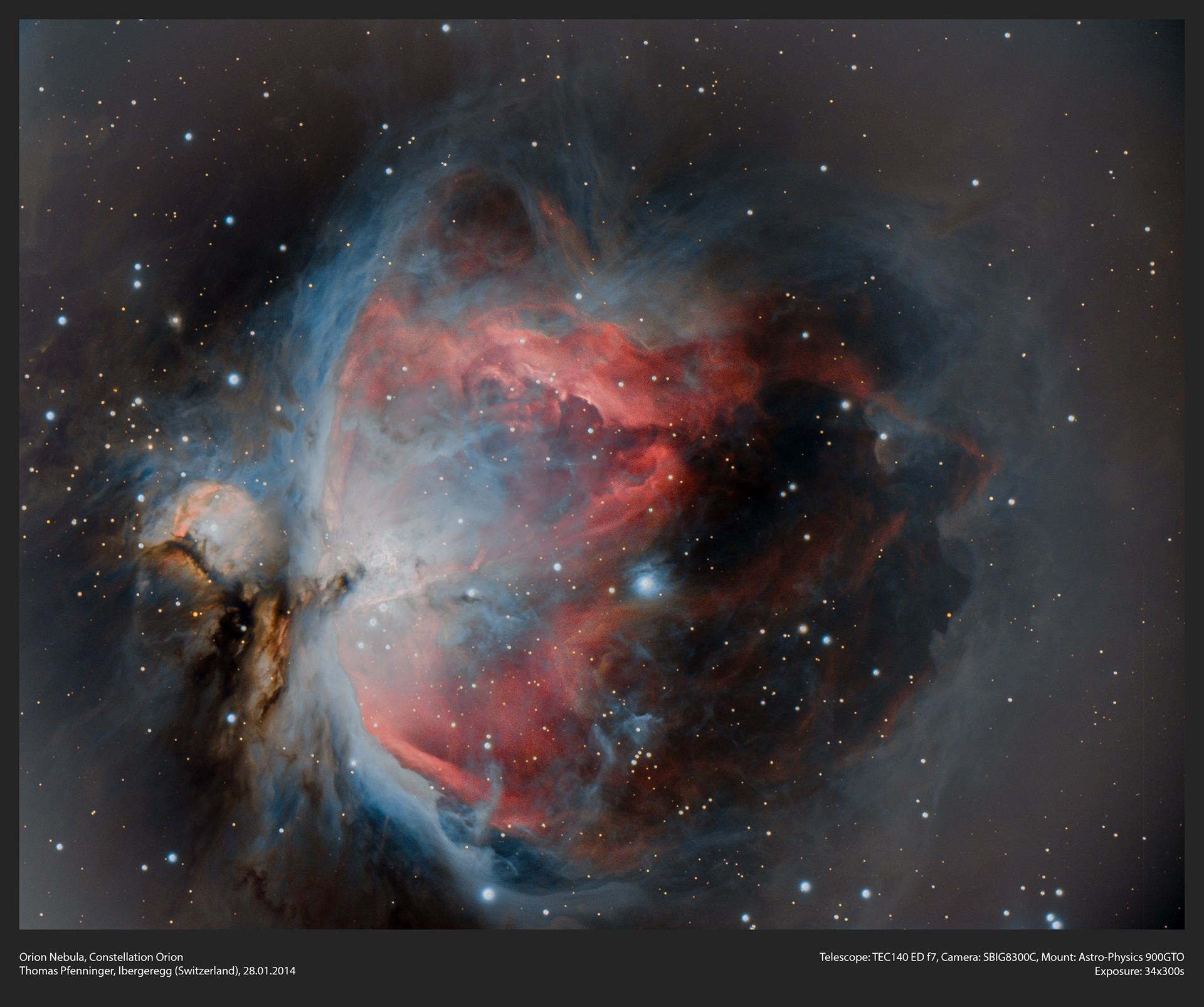 Orion Nebula: 34x5 minutes