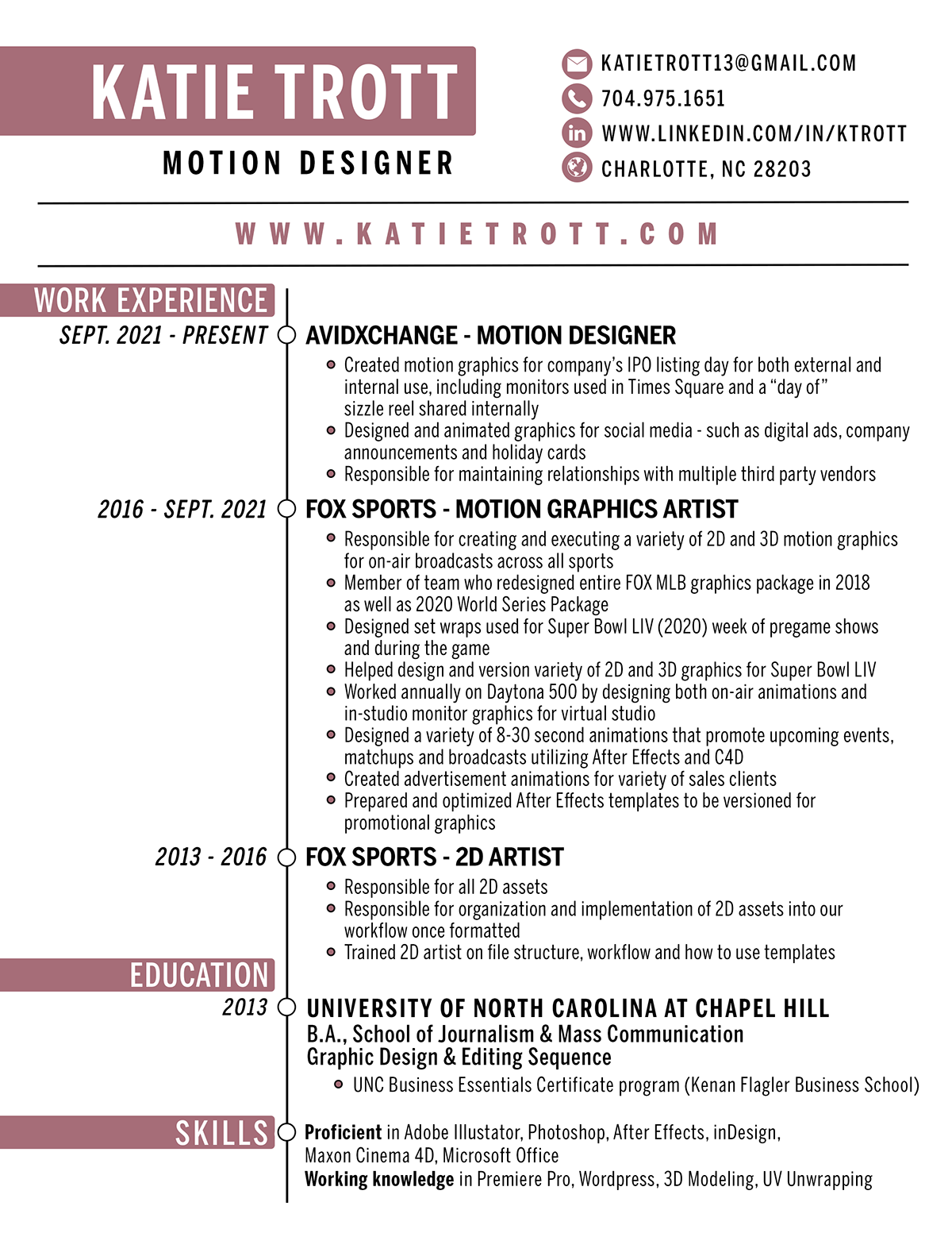 Katie Trott - RESUME