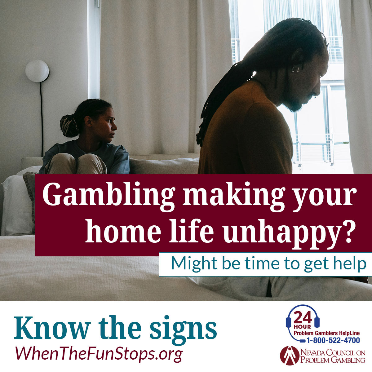 Social Media post for a brand awareness campaign for the Nevada Council on Problem Gambling 