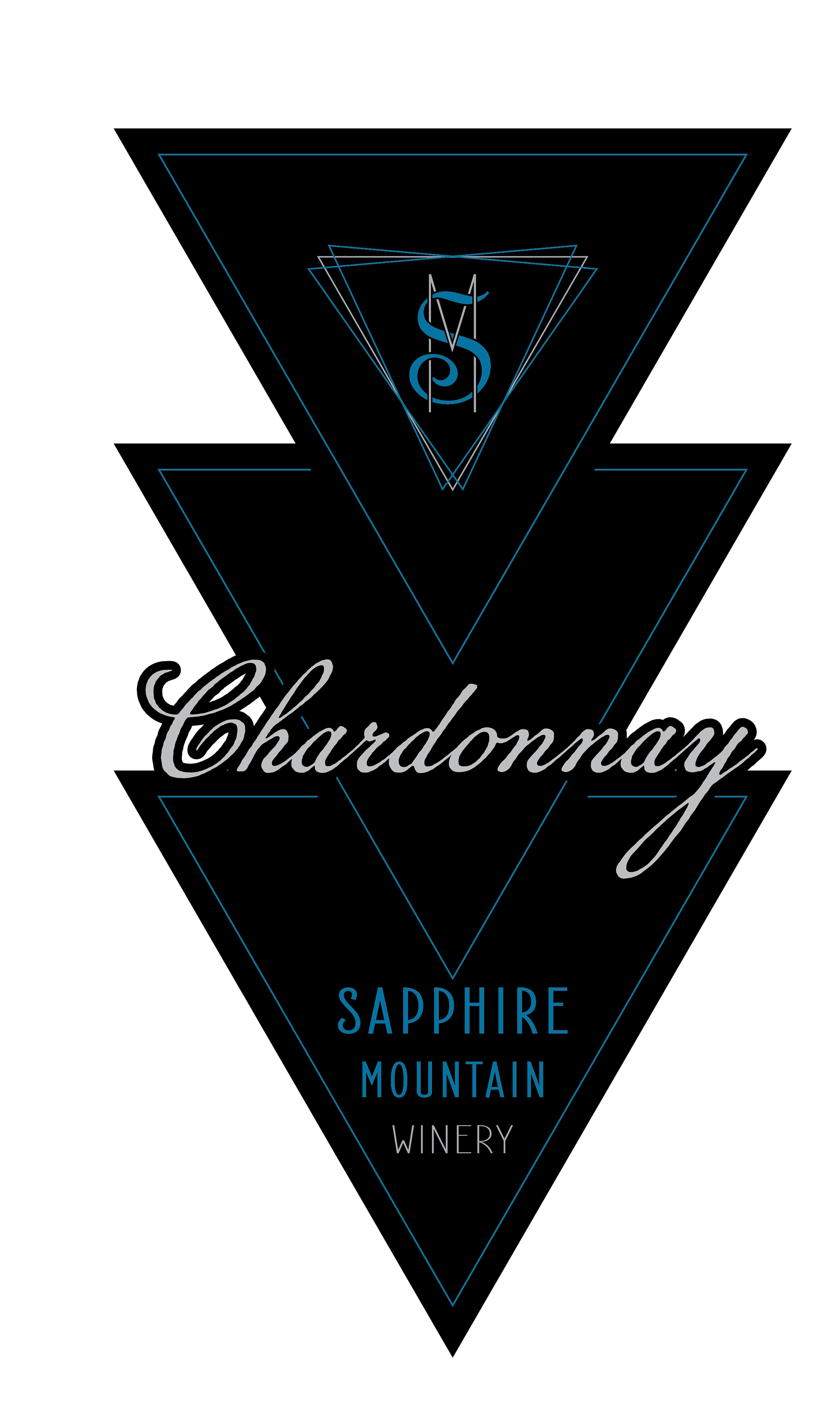 White Wine bottle label design for Sapphire Mountain Winery