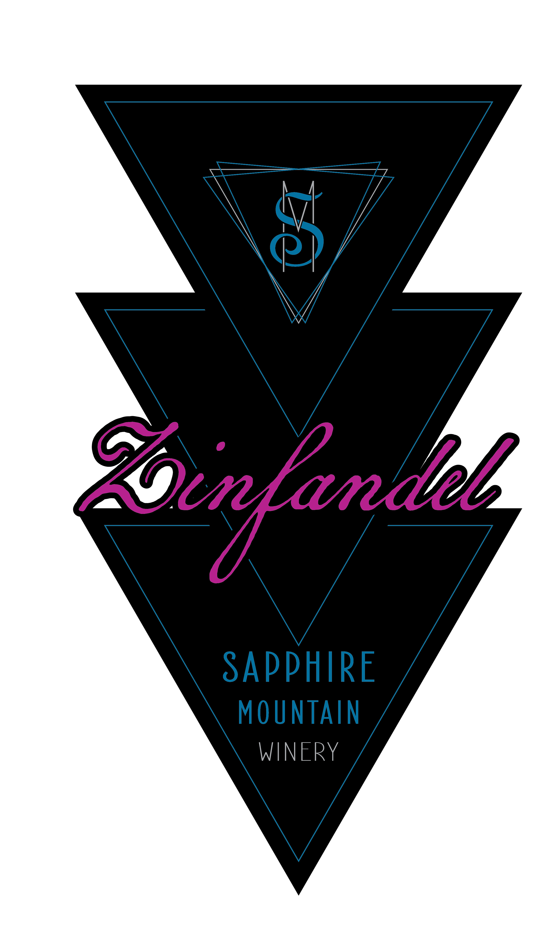 Red Wine bottle label design for Sapphire Mountain Winery