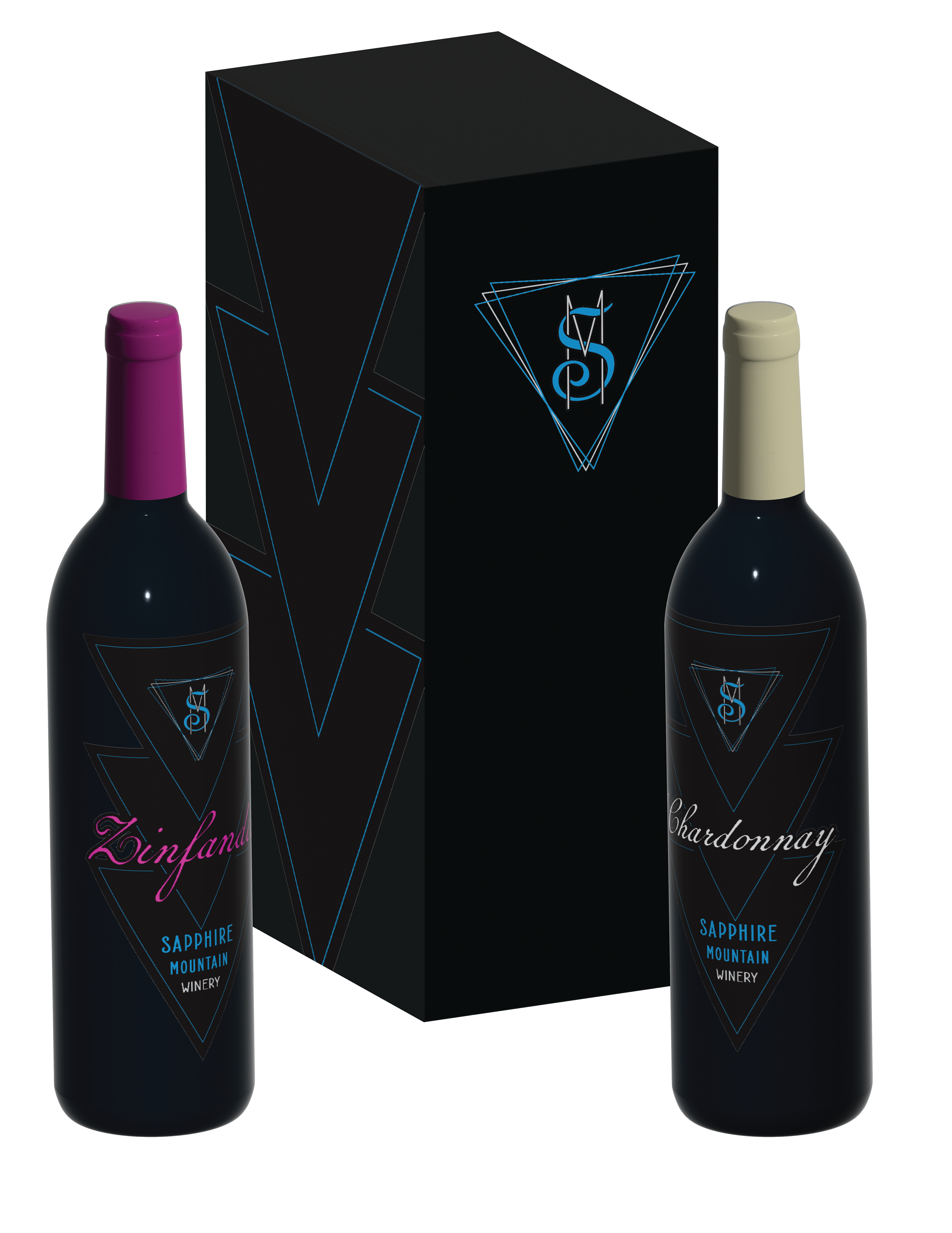 Wine brand Mockups for Sapphire Mountain Winery
