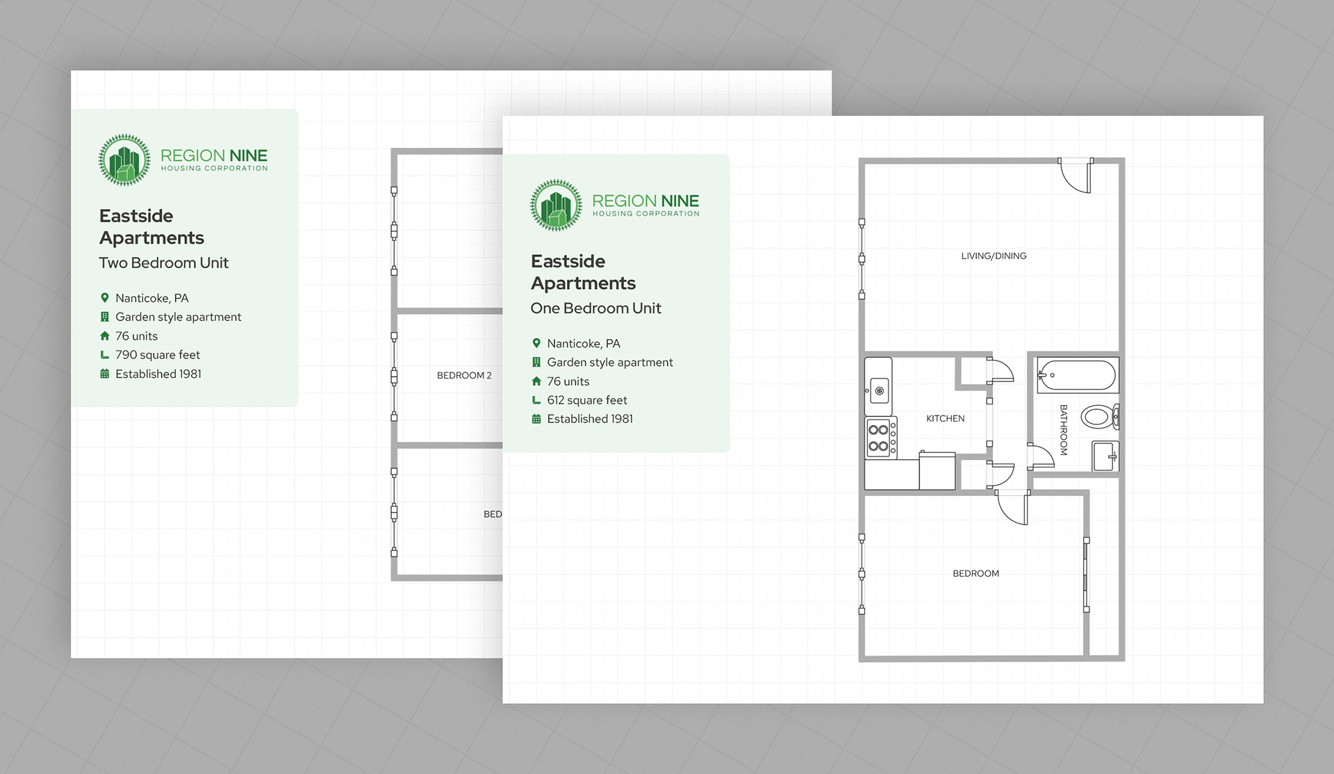 Two floor plans overlapping