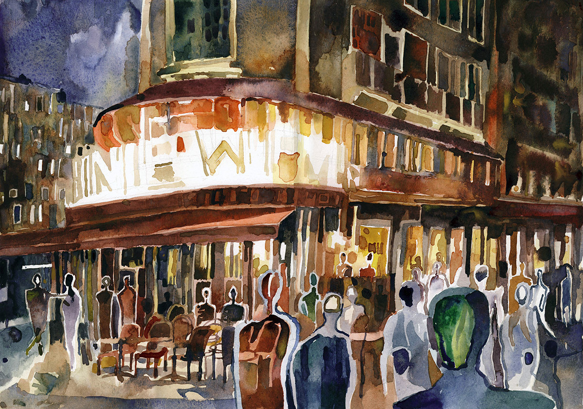 Konrad Stafiński, watercolor painting "Emerald"