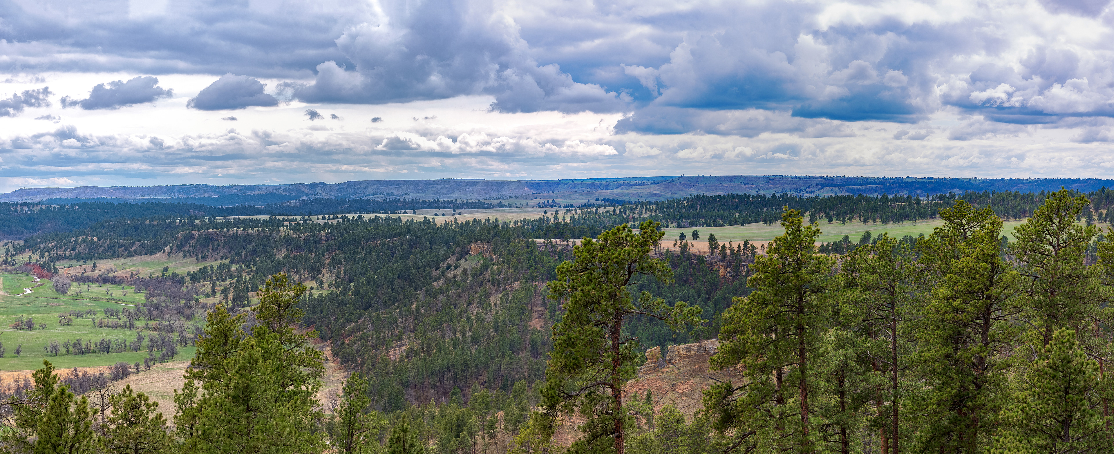 Panorama view from Devil's Tower National Landmark