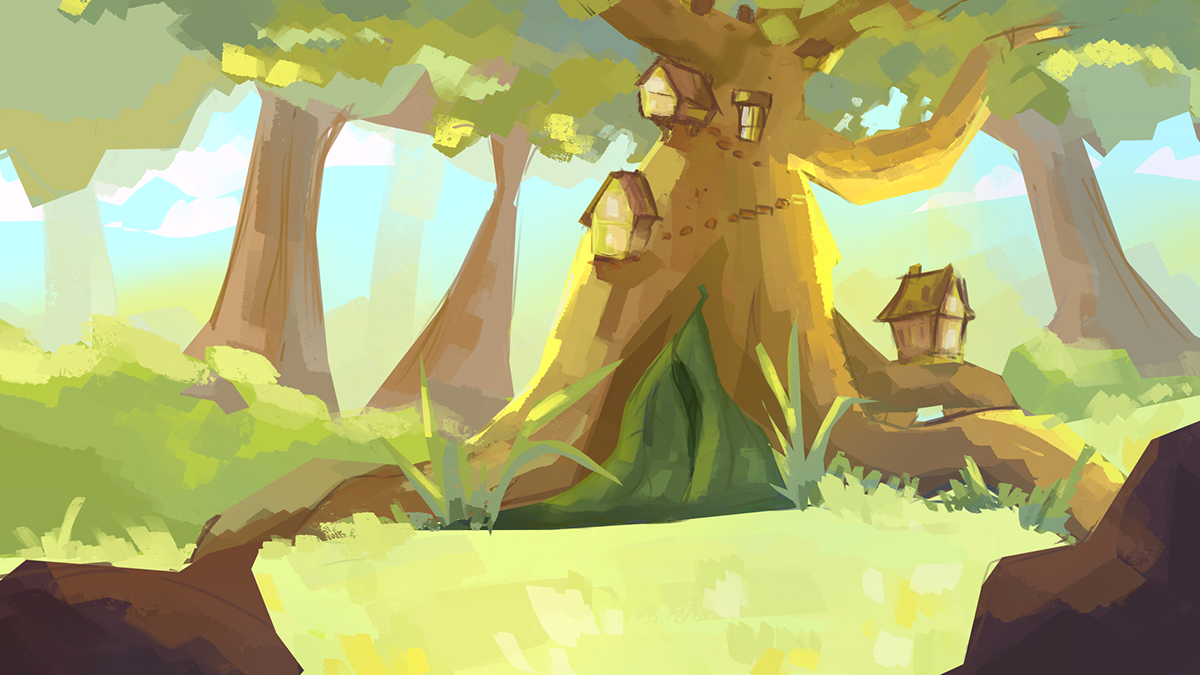 'Treasure Hunt' a student film directed by Onki Waq Background paint layout - Kayla Bergeron