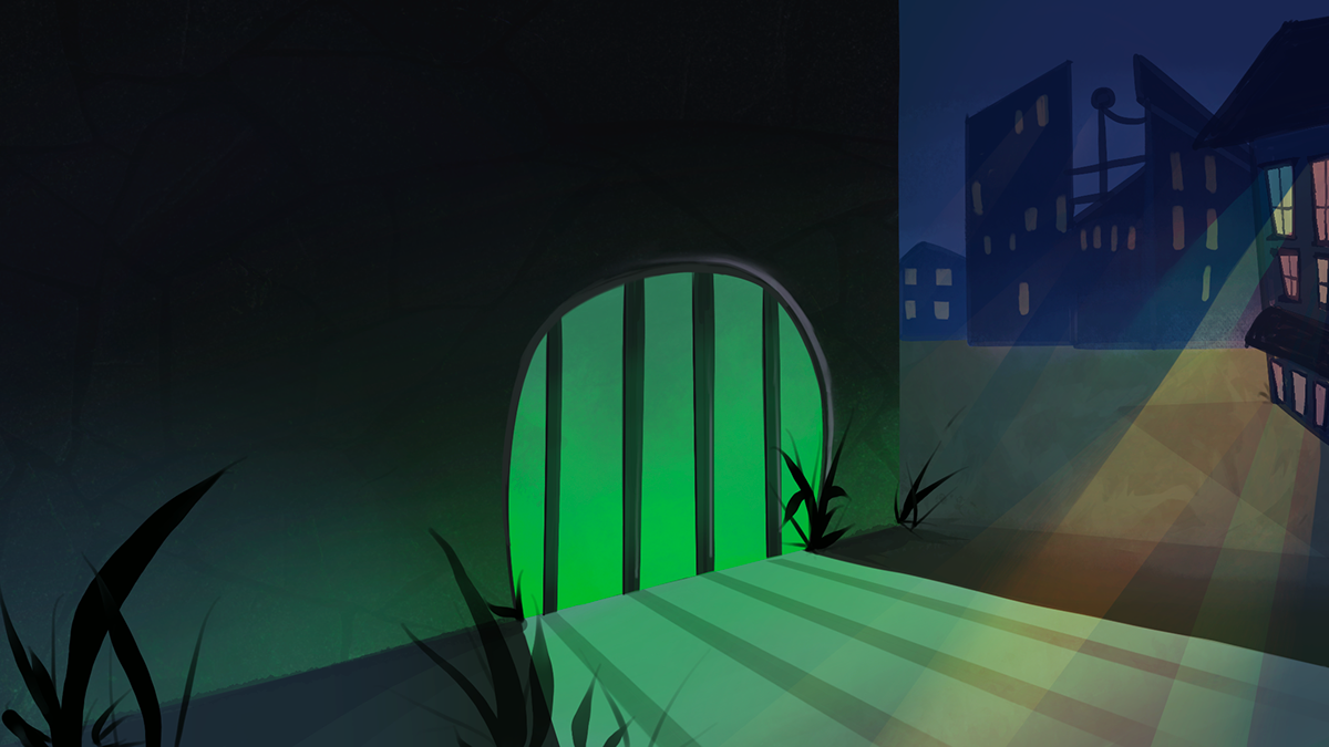 'Treasure Hunt' a student film directed by Onki Waq Background paint layout - Kayla Bergeron