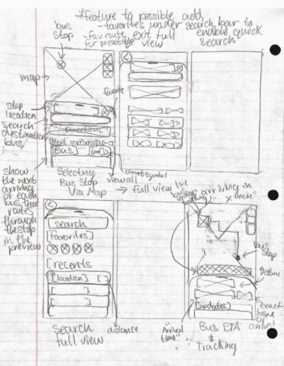 Home Screen Wireframe Sketches