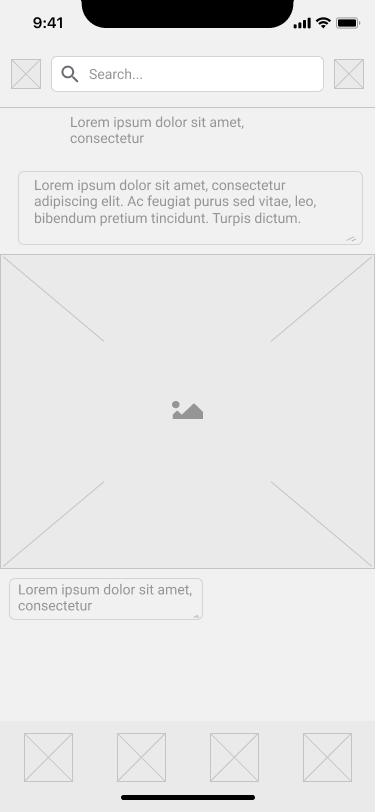 Home Screen Wireframe