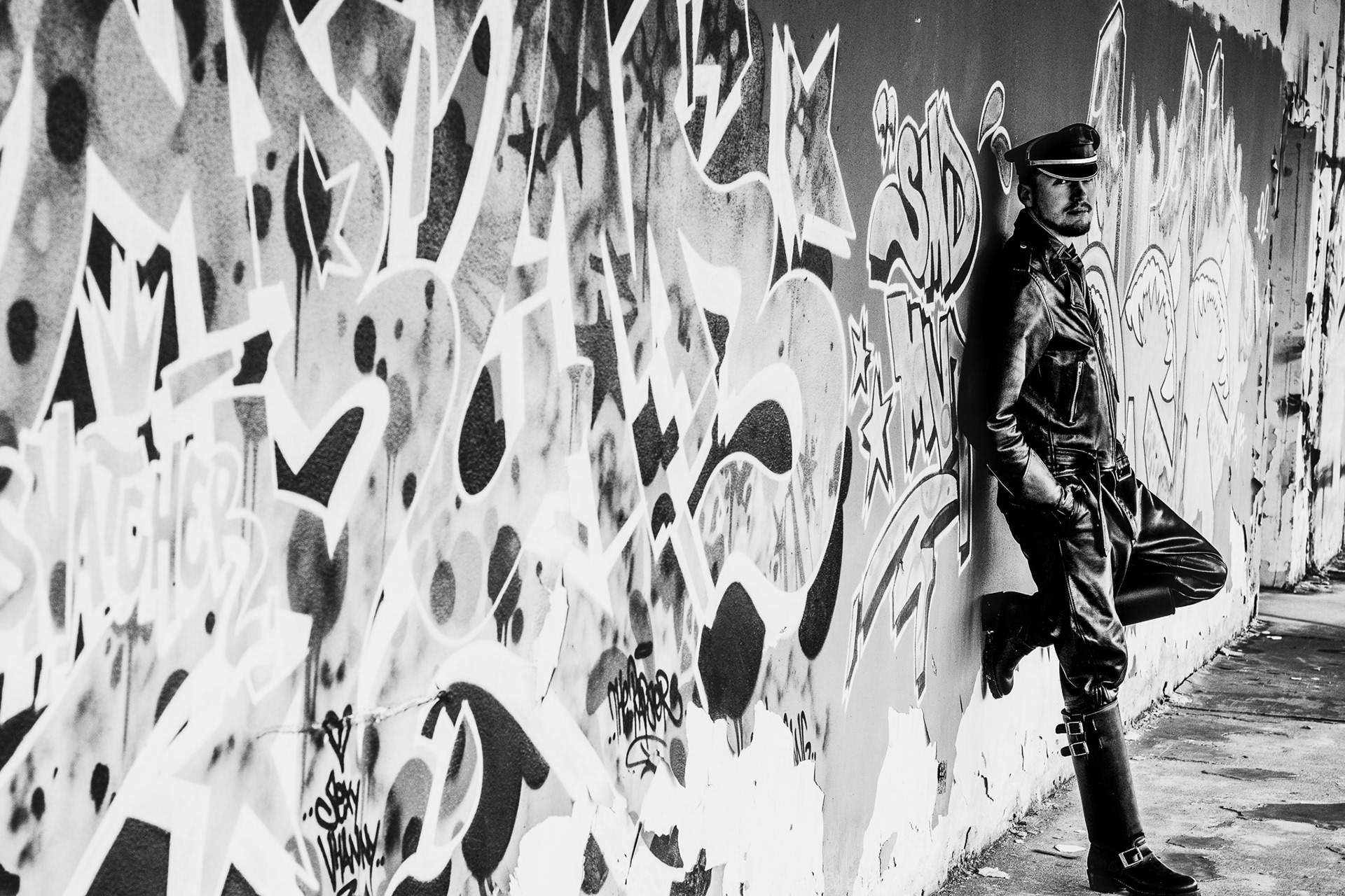 LEATHER PORTRAIT ABANDONED BUILDING