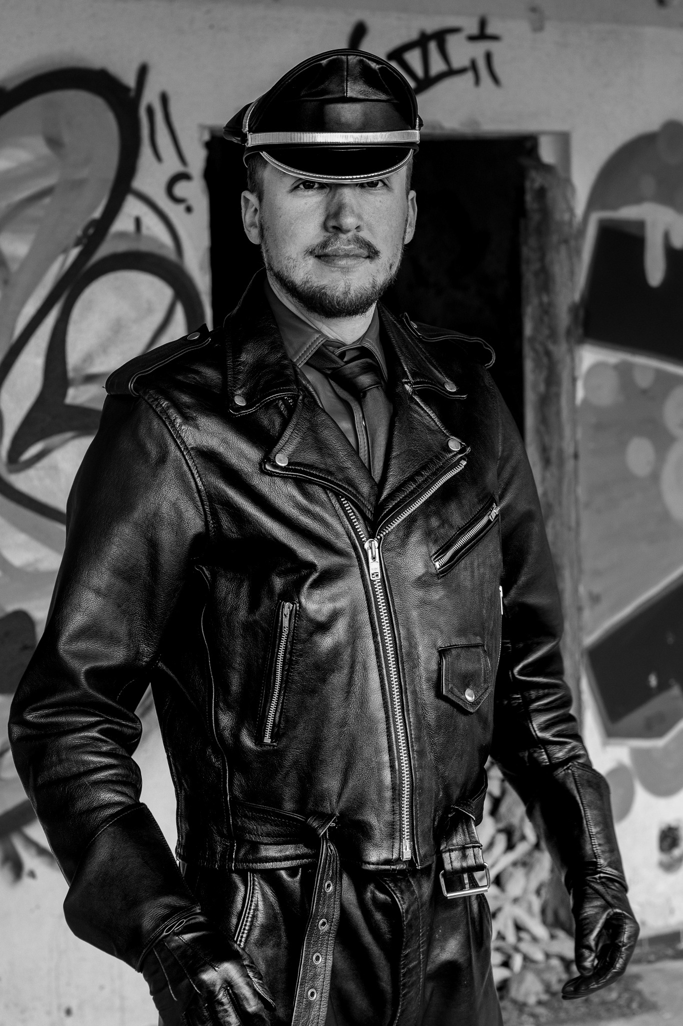 LEATHER PORTRAIT ABANDONED BUILDING