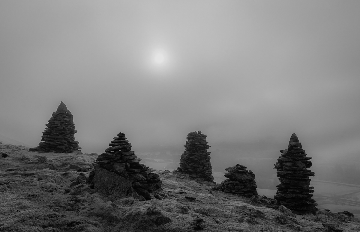 Stag Fell in the mist