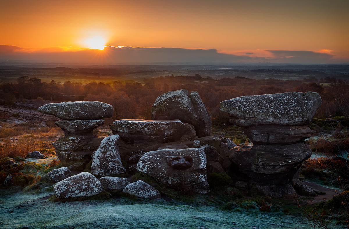 frosty sunrise over the blacksmiths anvil