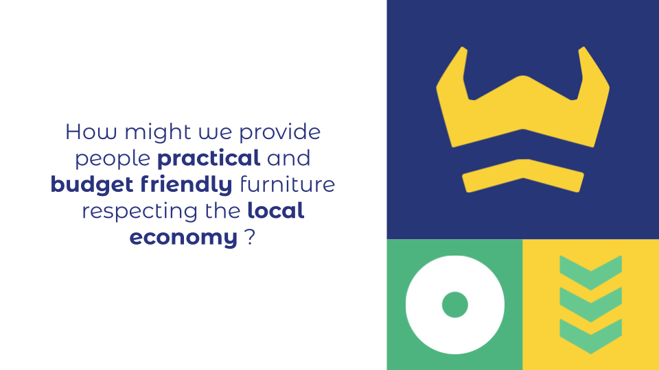 Leo is frustrated not to have an ethical and responsible piece of furniture. He would like his shelf to be practical but at a reasonable price. So we asked ourselves how might we provide people practical and budget friendly furniture respecting the local economy ?