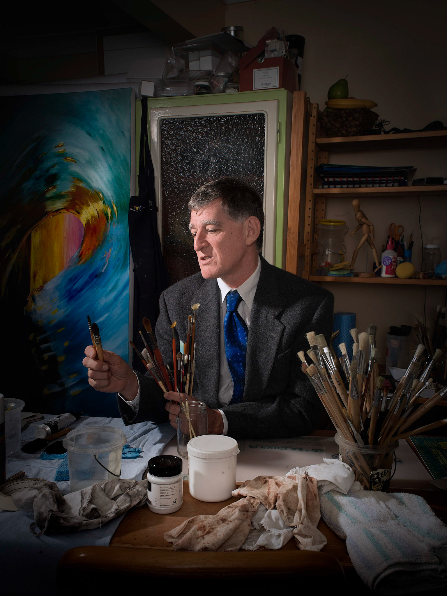 Andy has spent many years in business, he has also for much of his life painted, his vocation and his career not quite coming together in a single pursuit.