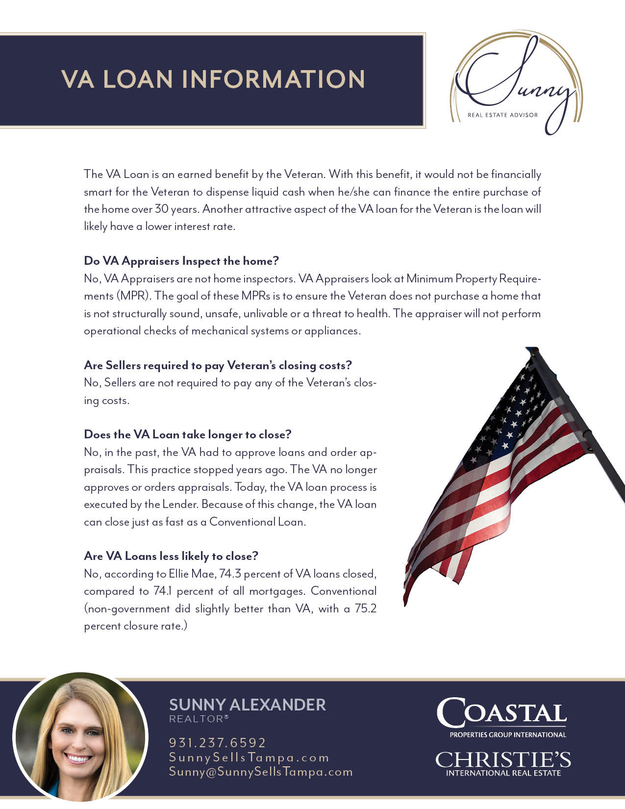 Sunny Alexander VA Loan Information Flyer