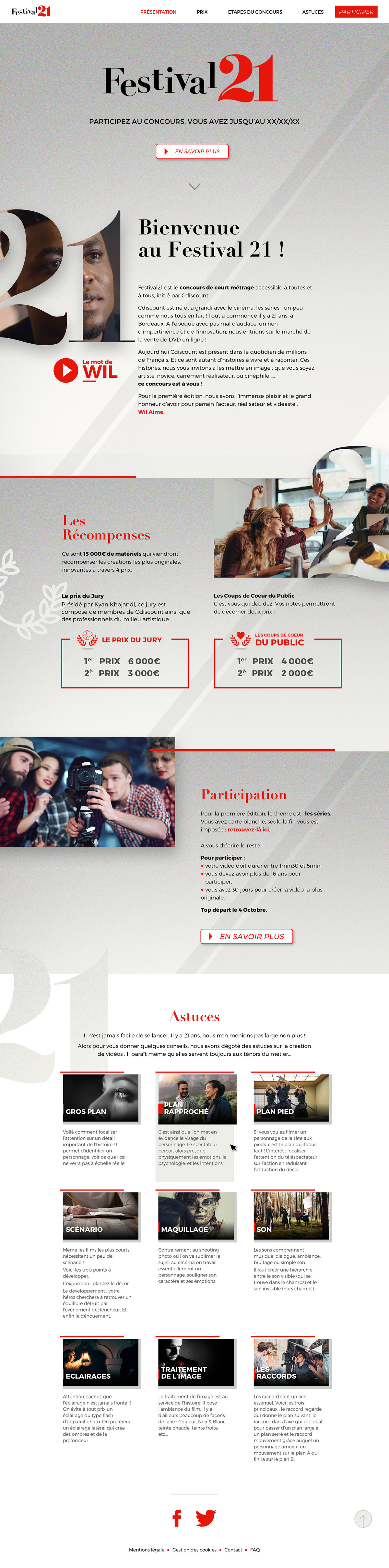 La page présente le concours en vidéo explicative et un descriptif de toutes les informations utiles pour la participation.