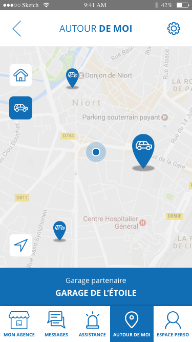 Page de recherche de garages partenaires