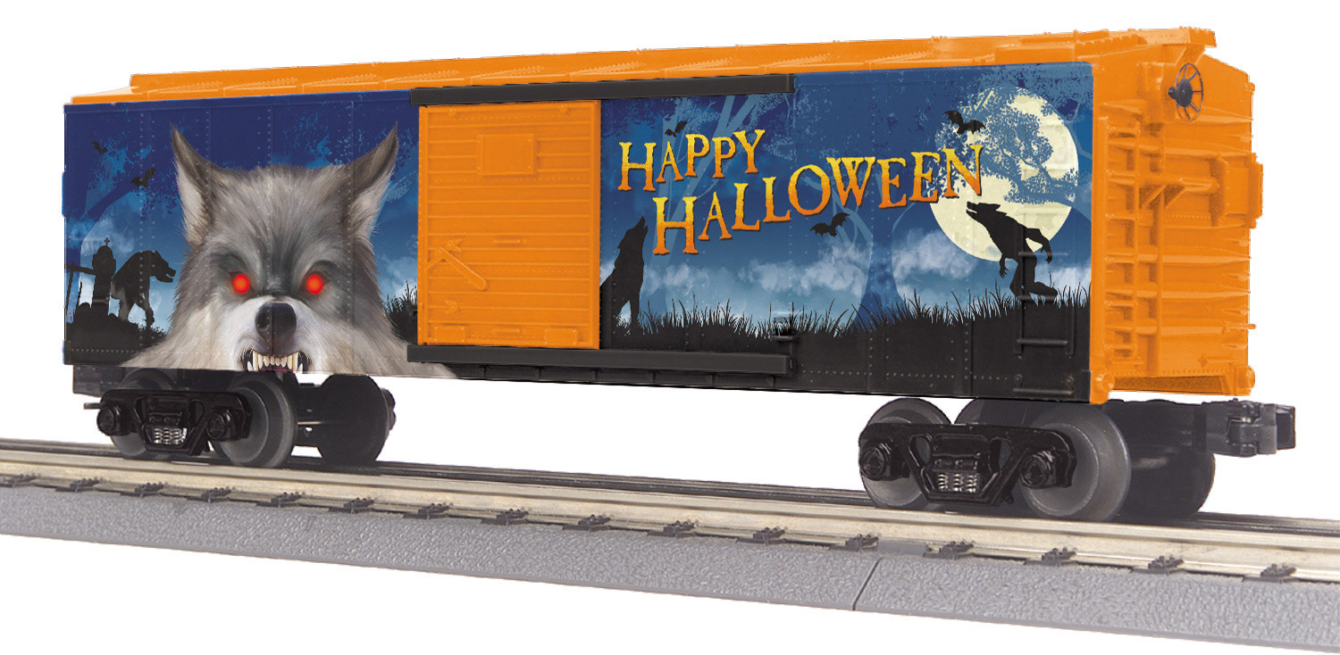 Wolfman illustration applied to box car design for M.T.H. Electric Trains