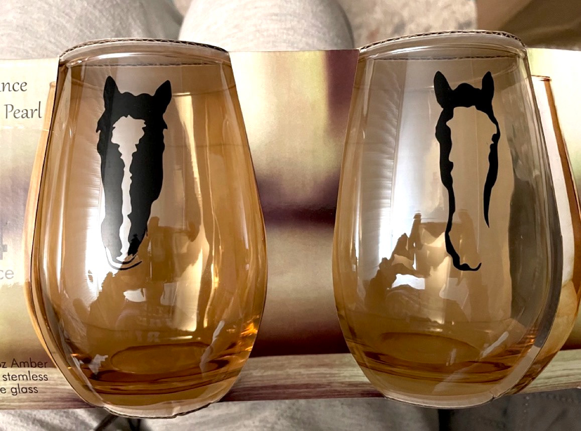 Muddy Rivers (left) and Whiskey River (right) wine glasses
