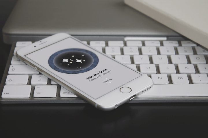 "Into the Stars" digital app mock-up