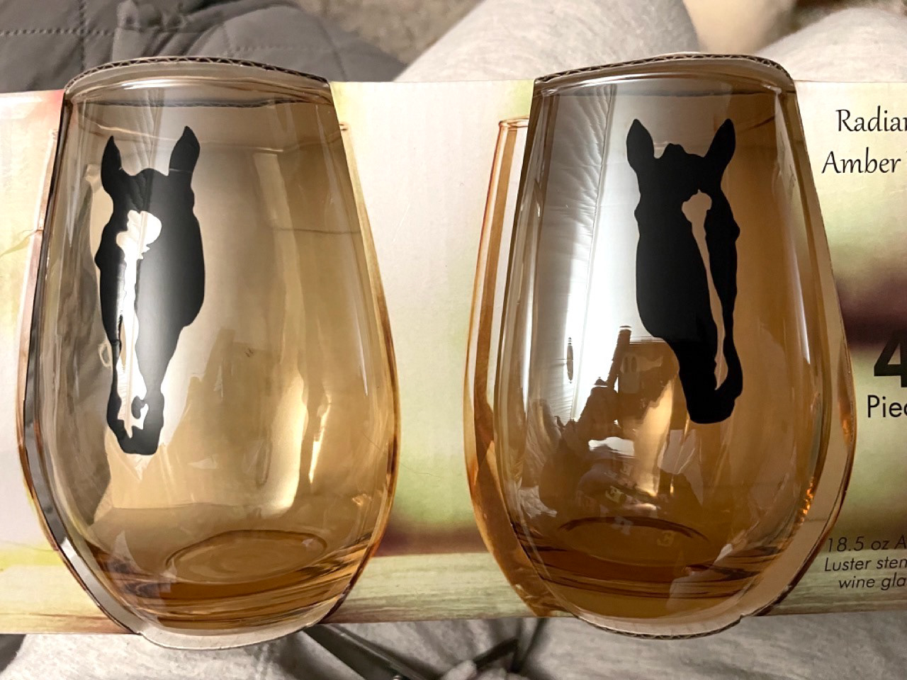 Emerald City (left) and Piano Man (right) wine glasses